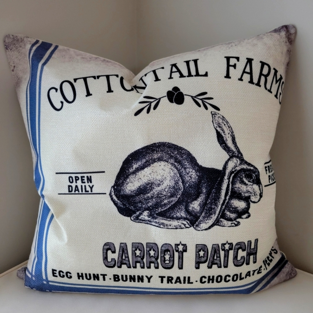 Farmhouse Decor Bunny Design Decorative bunny Pillow cover